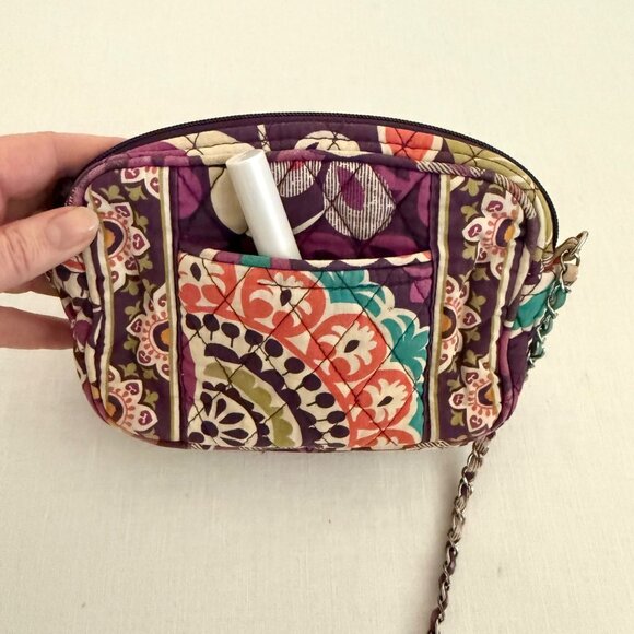 Vera Bradley Small Crossbody Bag Retired Plum Crazy Pattern Multicolor Floral - Picture 3 of 10